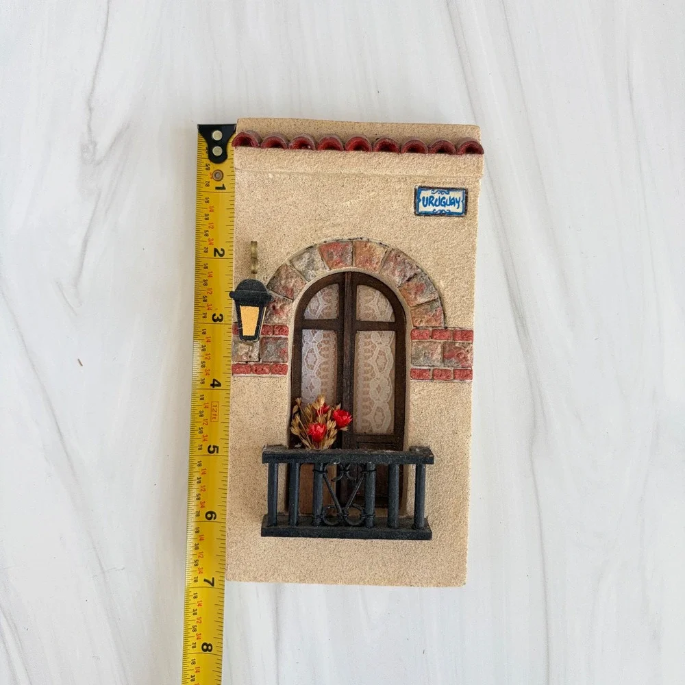 Handcrafted Uruguay Souvenir Wall Plaque 3D Miniature Balcony Architectural Art